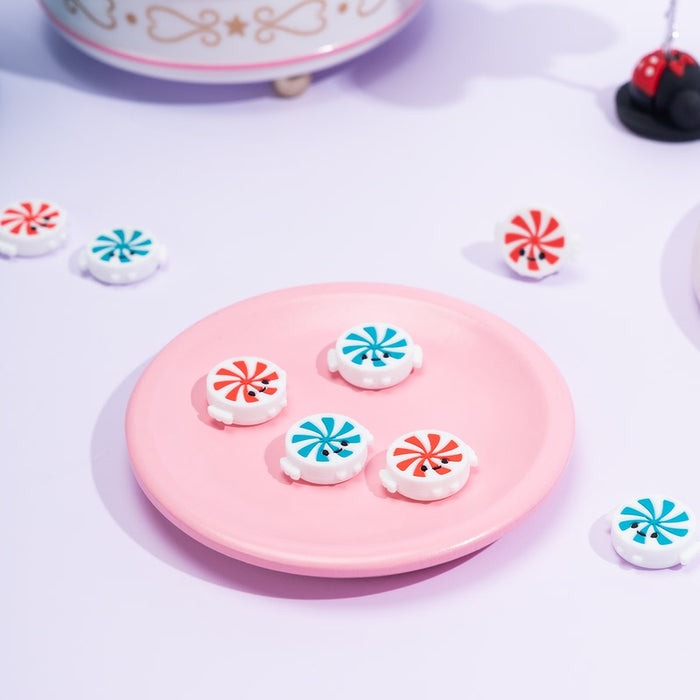 Candy-themed Switch OLED Joystick Caps: white, black game controller covers or decorative controller accessories, cute cartoo