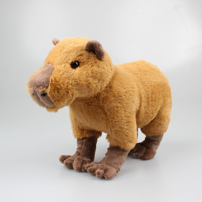 Capybara Plushie, Soft and Safe: tan, brown wombat, realistic plush style