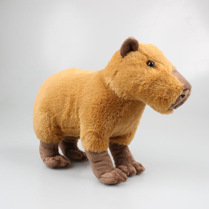 Capybara Plushie, Soft and Safe: tan, brown wombat, realistic plush style