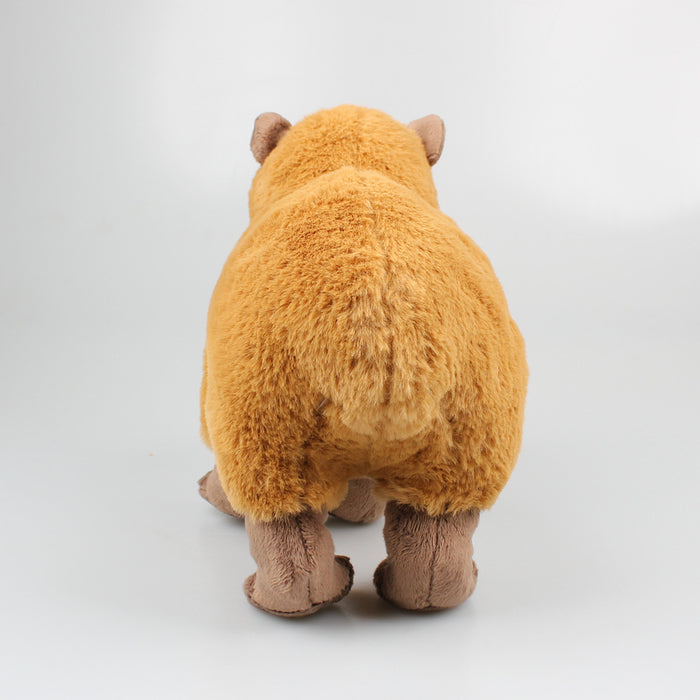 Capybara Plushie, Soft and Safe: tan, brown wombat, realistic plush style