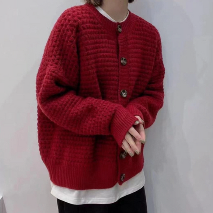 Casual Knit Button-Up Cardigan for Women: light gray, white cardigan sweater, casual minimal style