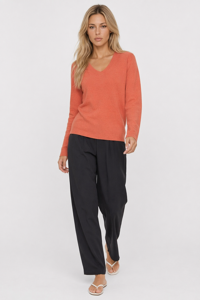 Casual Ladies V-Neck Pullover Sweater Default