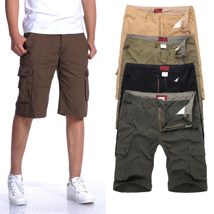 Casual Shorts with Multiple Pockets for Men: brown, tan cargo shorts, casual utilitarian style