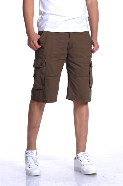 Casual Shorts with Multiple Pockets for Men: brown, tan cargo shorts, casual utilitarian style