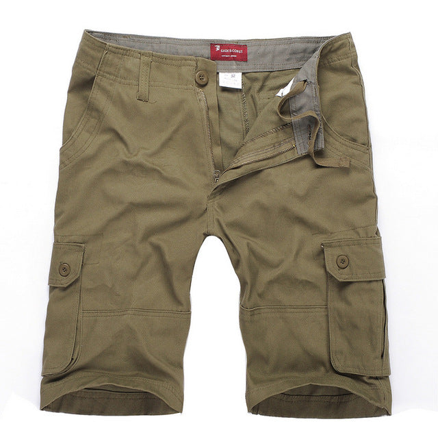 Casual Shorts with Multiple Pockets for Men: brown, tan cargo shorts, casual utilitarian style
