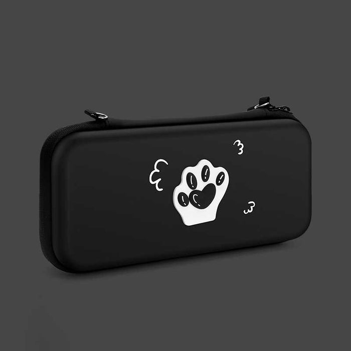 Cat Paw Nintendo Switch Case: black, white paw print, minimal cartoon style