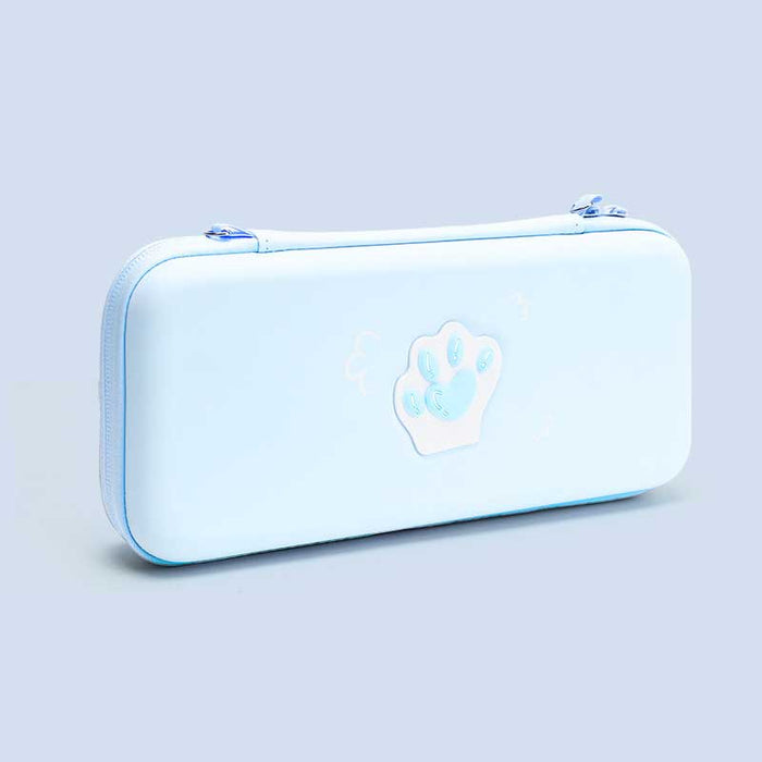Cat Paw Nintendo Switch Case: black, white paw print, minimal cartoon style