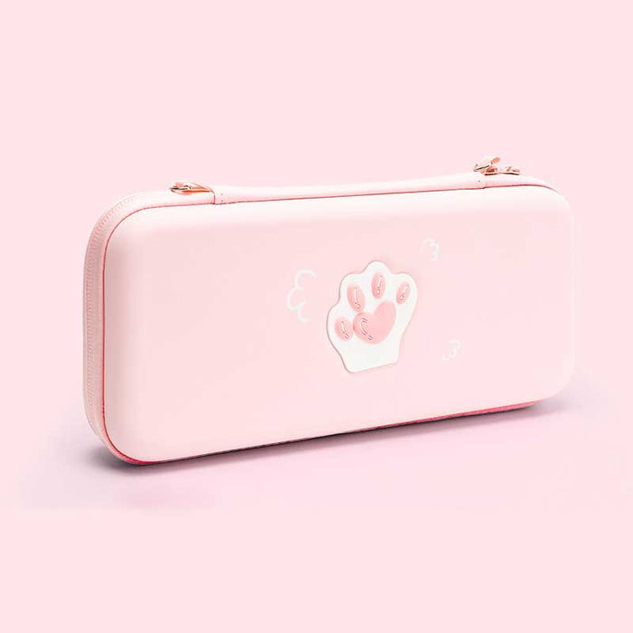 Cat Paw Nintendo Switch Case: black, white paw print, minimal cartoon style