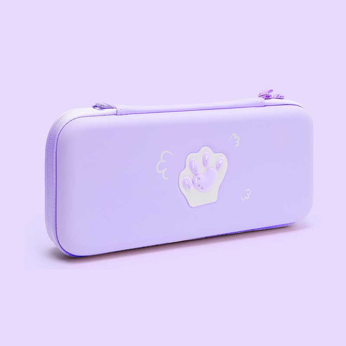 Cat Paw Nintendo Switch Case: black, white paw print, minimal cartoon style