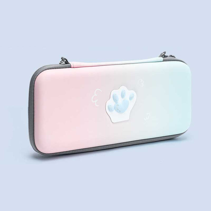 Cat Paw Nintendo Switch Case: black, white paw print, minimal cartoon style