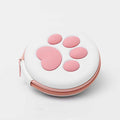Cat Paw Nintendo Switch Game Holder: white, pink paw print, cute minimal style