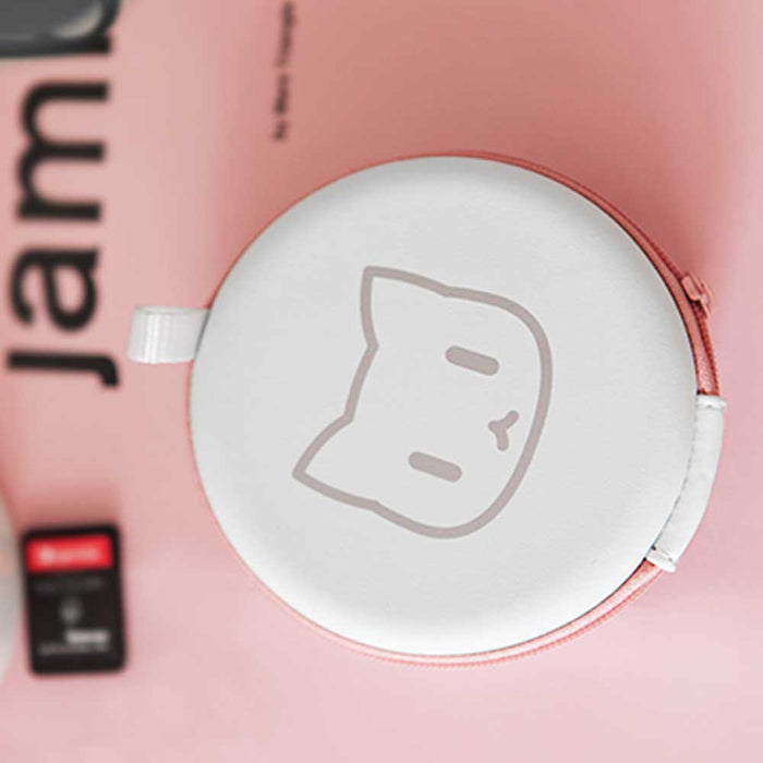 Cat Paw Nintendo Switch Game Holder: white, pink paw print, cute minimal style