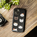 Cat-Tastic iPhone Case for the Toughest Feline Lovers: black, white cats, kawaii cartoon style