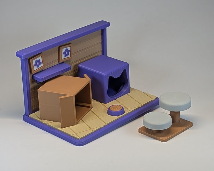 Tiny Habitat Cats Playset with scratching post angled
