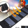 Cell Phone Solar Charger with USB Connection, Portable: black, dark blue foldable solar panel, portable outdoor/camping produ