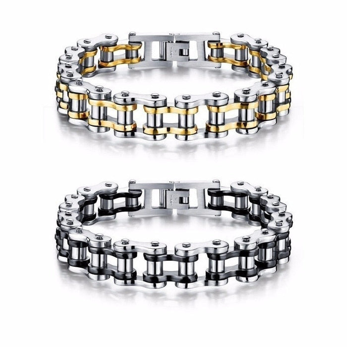 Chain Bracelet for Bicycles: silver, gold bracelets, industrial style