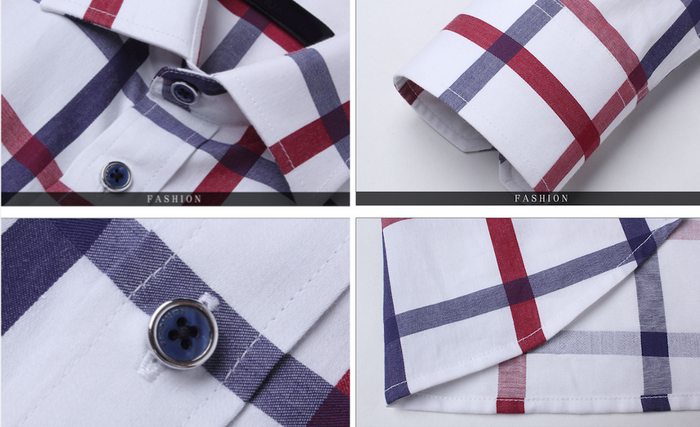 Checkered Button-Down Men's Shirt: Keeping Style Classic!: white, red button-up shirt, casual style