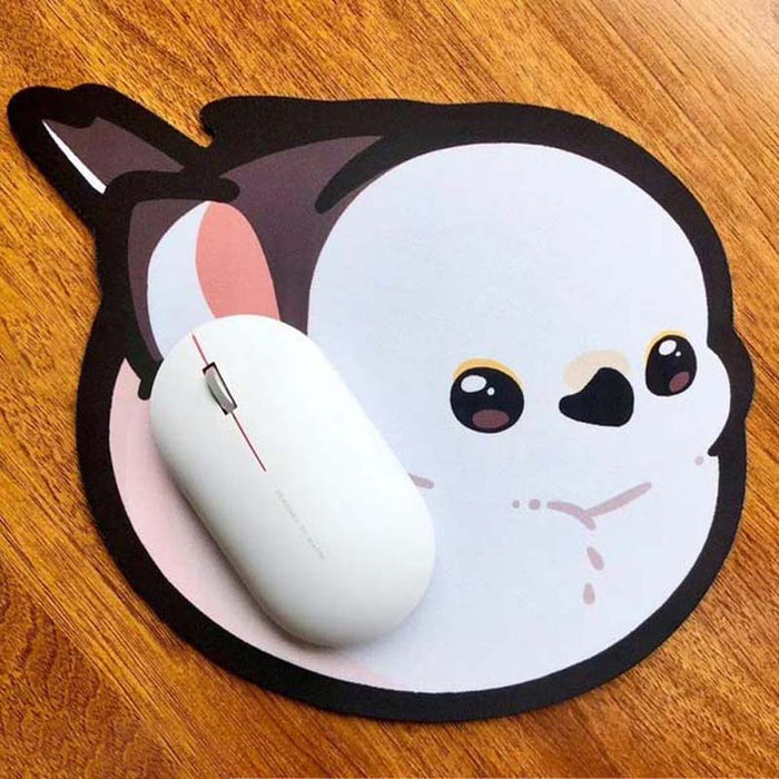 Chibi Bird Mouse Pads: Avian Charm: cream, black cartoon animal character, kawaii cartoon style