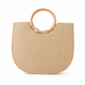 Circular Handled Straw Tote Bag Khaki