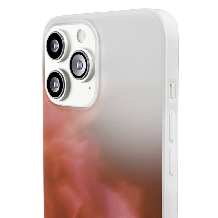 Clear Case for iPhone, Rose Fades: gray, red smartphone case, abstract minimal style
