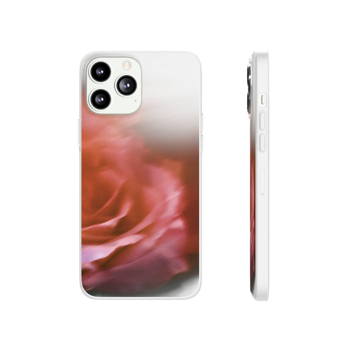 Clear Case for iPhone, Rose Fades: gray, red smartphone case, abstract minimal style