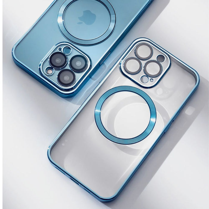 Clear Wireless Charging-Compatible iPhone Case: transparent light blue, blue smartphone case, minimal style