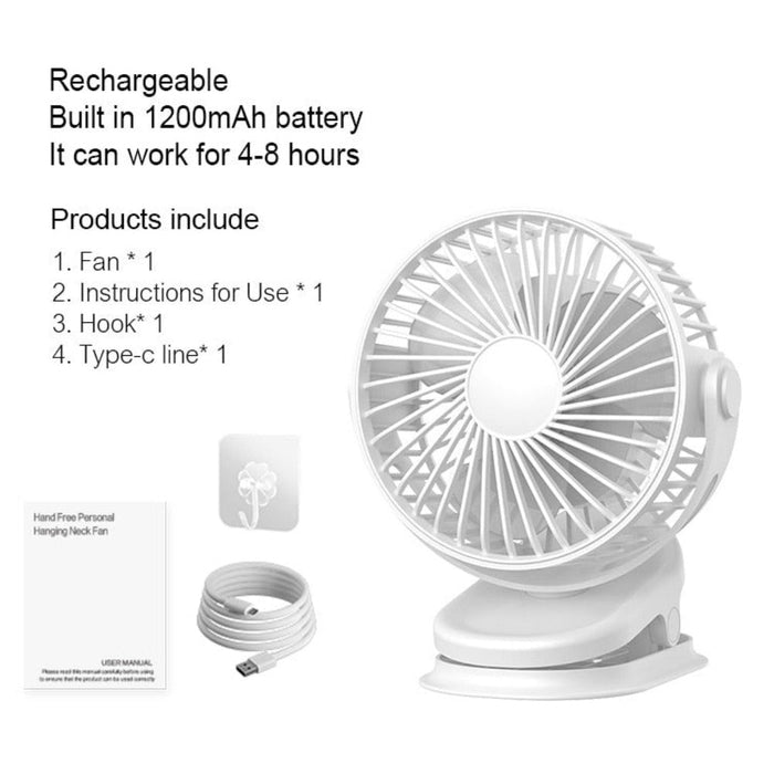 Clip and Hook Rotable Fan with 3 Adjustable Speeds: dark blue, gray desk fans, modern minimal style