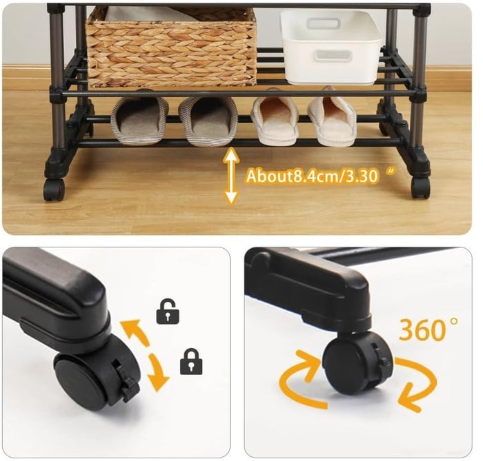Clothes Rack Single Rod Garment Stand for Bedroom Apartments– Black 60cm -252