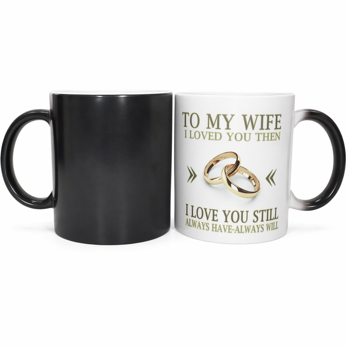 Color Changing Heat Sensitive Ceramic Mug - A Unique Wedding Anniversary Gift Idea Wife