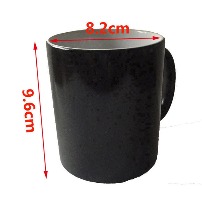 Colorful Beer-Themed Ceramic Mug, A Magical Heat-Sensitive Delight!: golden yellow, off-white beverage glass with beer, produ