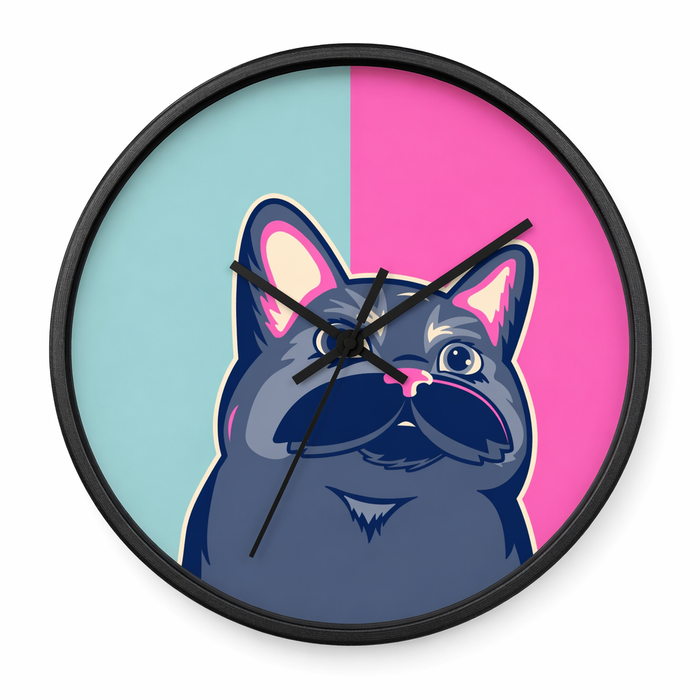 Colorful Cat Cutout Wall Clock Default