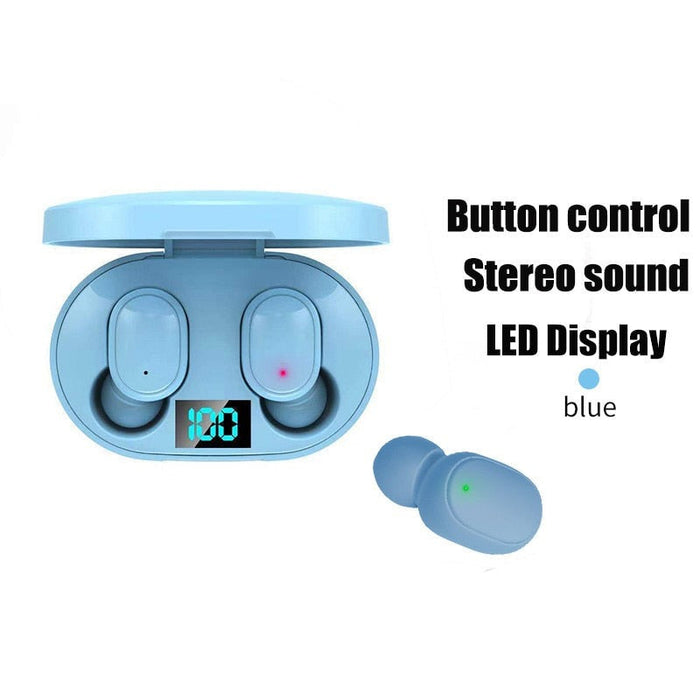 Colorful Dragon Echo Bluetooth Earbuds: black, light blue wireless earbuds with charging case, minimal tech product style
