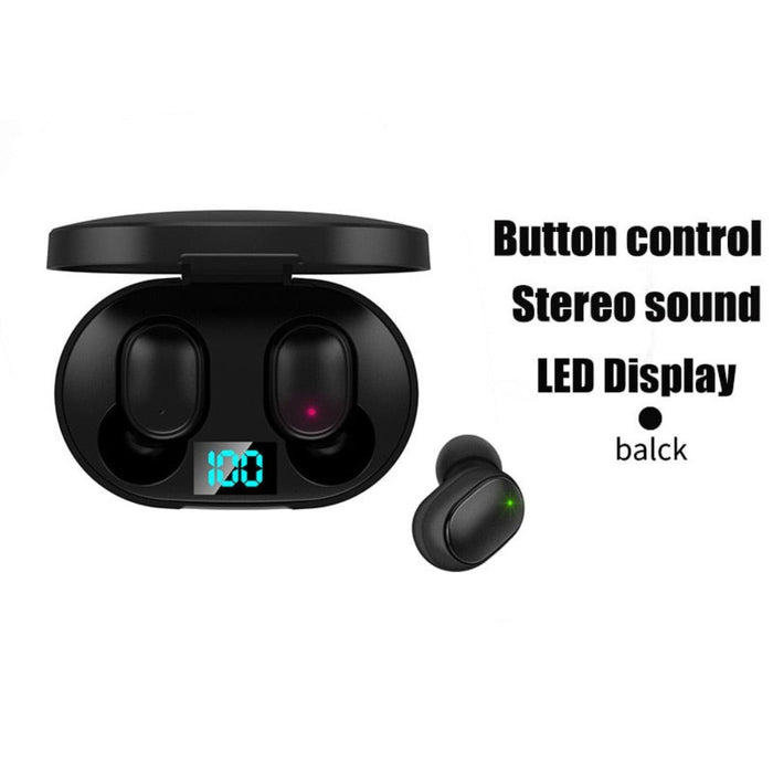 Colorful Dragon Echo Bluetooth Earbuds: black, light blue wireless earbuds with charging case, minimal tech product style