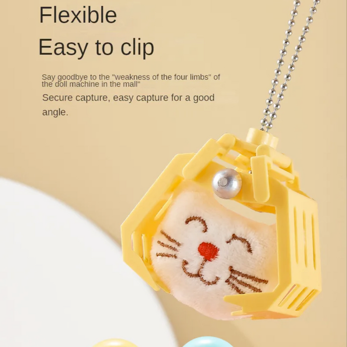 Compact Animated Entertainment Claw Game Device: pink, white cute animal characters, kawaii cartoon style