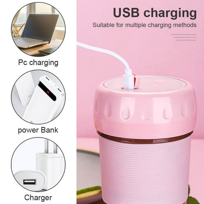 Compact Individual Blender for Creating Smoothies and Juices on the Go: pink, transparent gray portable blender cup, minimal