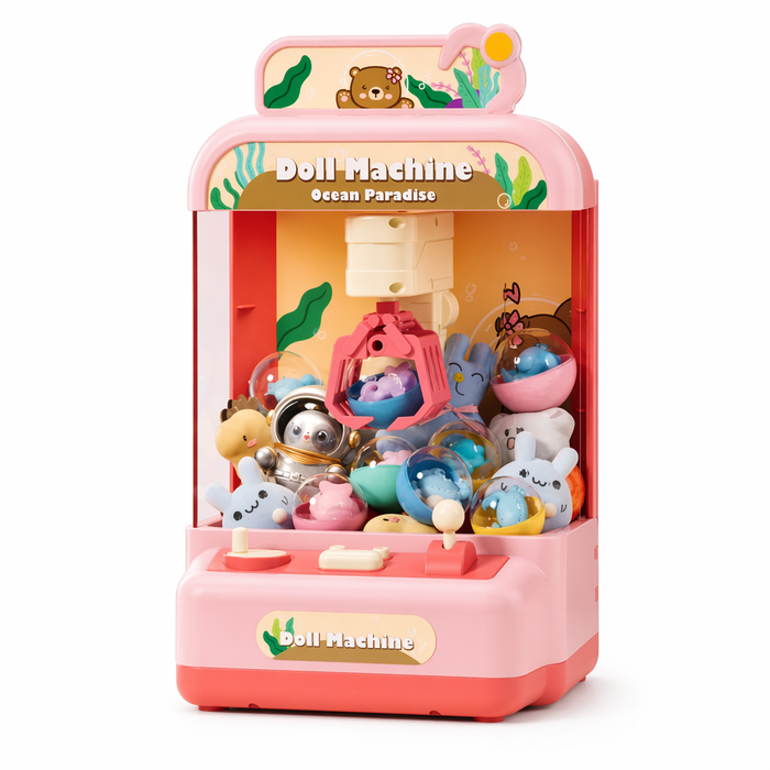 Compact Treasure Claw Game Machine Pink