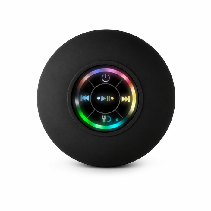 Compact Waterproof Bluetooth Speaker with RGB Lighting Black
