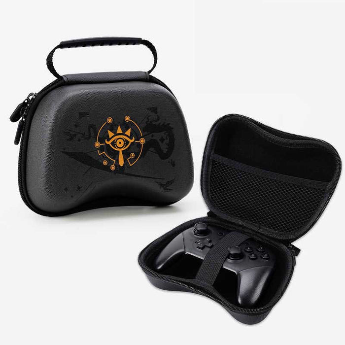 Controller Case for Gaming Accessories: black, dark gray The Legend of Zelda-style eye emblem/theme, gaming-themed, minimal s