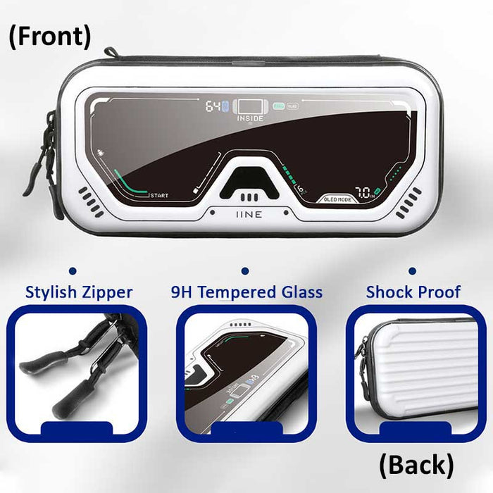 Cool Space Astronaut Nintendo Switch Case: white, black Nintendo Switch OLED carrying case, futuristic gaming, sci-fi style
