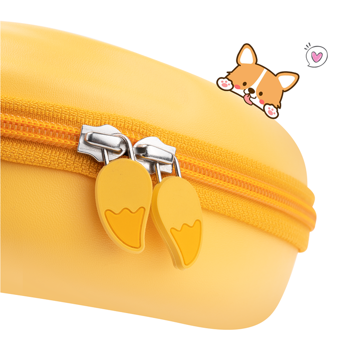 Corgi Controller Case: Cute & Protective: yellow, white game controller, cartoon style
