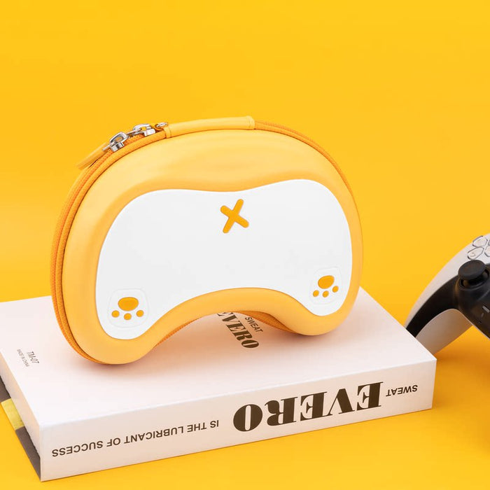 Corgi Controller Case: Cute & Protective: yellow, white game controller, cartoon style