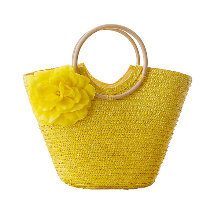 Coseey Floral Woven Straw Tote Bag: natural beige, cream handbag/tote bag, minimal, feminine, natural style