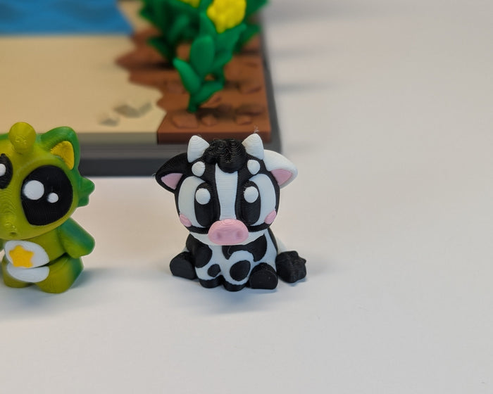 Cosmic Cow Abduction Tiny Habitat Parts View Cow Closeup