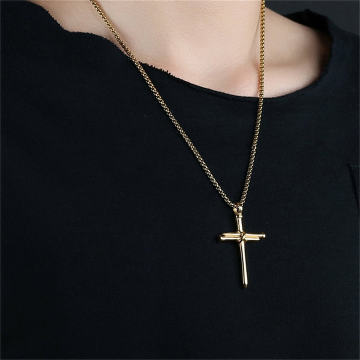 Cross Collar: gold, black cross, minimal style