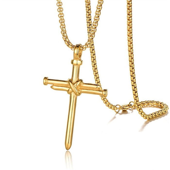 Cross Collar: gold, black cross, minimal style