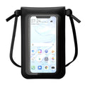 Crossbody Phone Wallet with Touch Screen and Hands-Free Design: black, clear crossbody phone pouch, minimal style