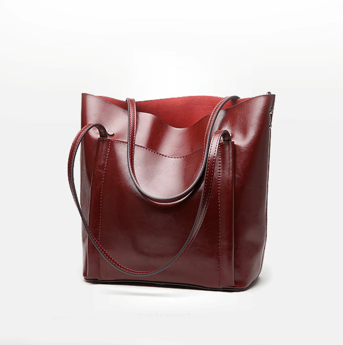 Crossbody Tote Bag for Women: brown, dark brown handbag/tote bag, minimal style