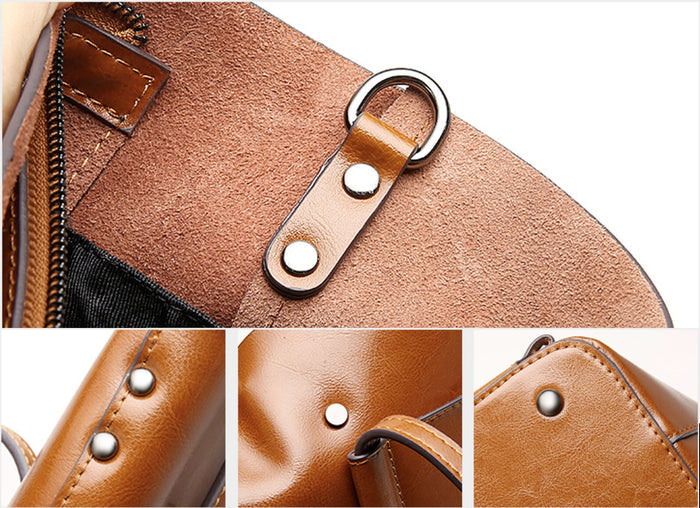 Crossbody Tote Bag for Women: brown, dark brown handbag/tote bag, minimal style