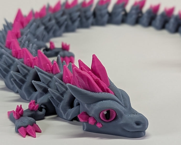 Small Crystal Dragon Blue Grey Magenta