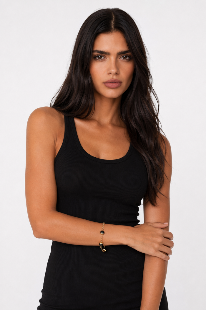 Crystal-Embellished Gold Chain Bracelet - Camila Gold